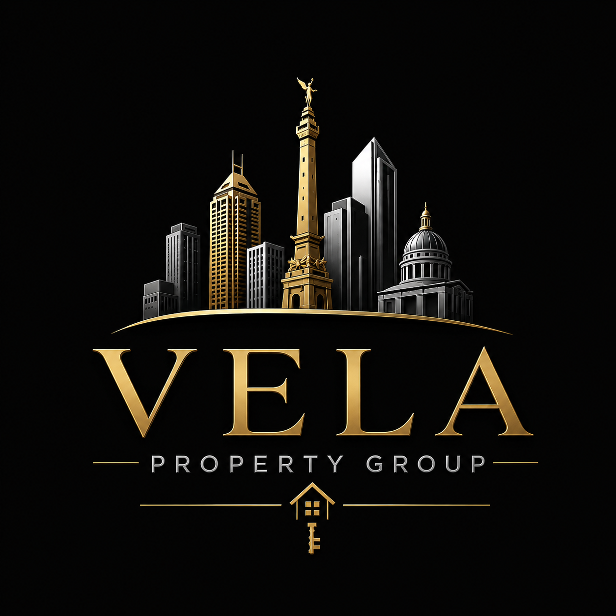 Vela Property Group Indianapolis skyline logo