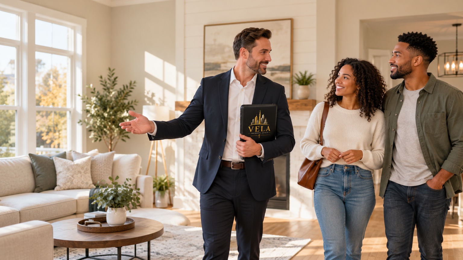 Licensed Vela real estate professional personally showing a rental home